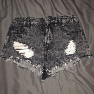 high waist jean shorts